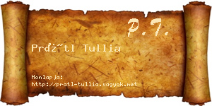 Prátl Tullia névjegykártya